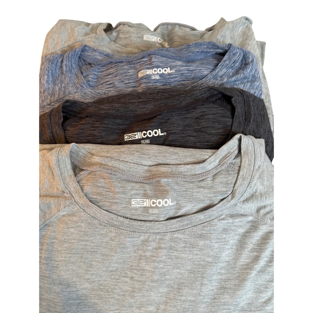 LOT OF 4 - 32 Degrees Cool Mens XL Short Sleeve Active T-Shirt Bundle Heathered